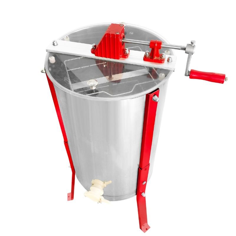 BuzzBeeEquip 3-frame manual honey extractor with stand and honey gate, 201 stainless steel