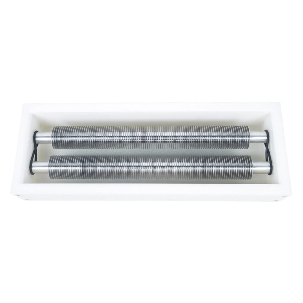 BuzzBeeEquip BBE-RU-02 manual roller uncapper with stainless double rollers in HDPE body, top view