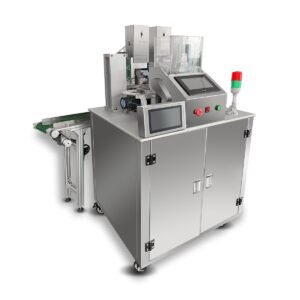 Automatic honey straw filling machine BBE-EAHF-1 with PLC touchscreen and safety tower light, factory-grade stainless cabinet