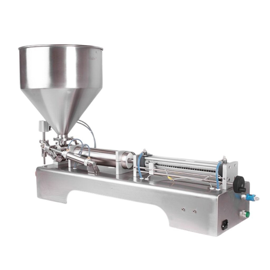 BBE-PSHF-02 pneumatic piston filler side view with stroke adjustment