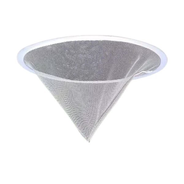 Honey strainer 10-mesh cone for first-stage debris removal; food-grade beekeeping filter with rigid rim