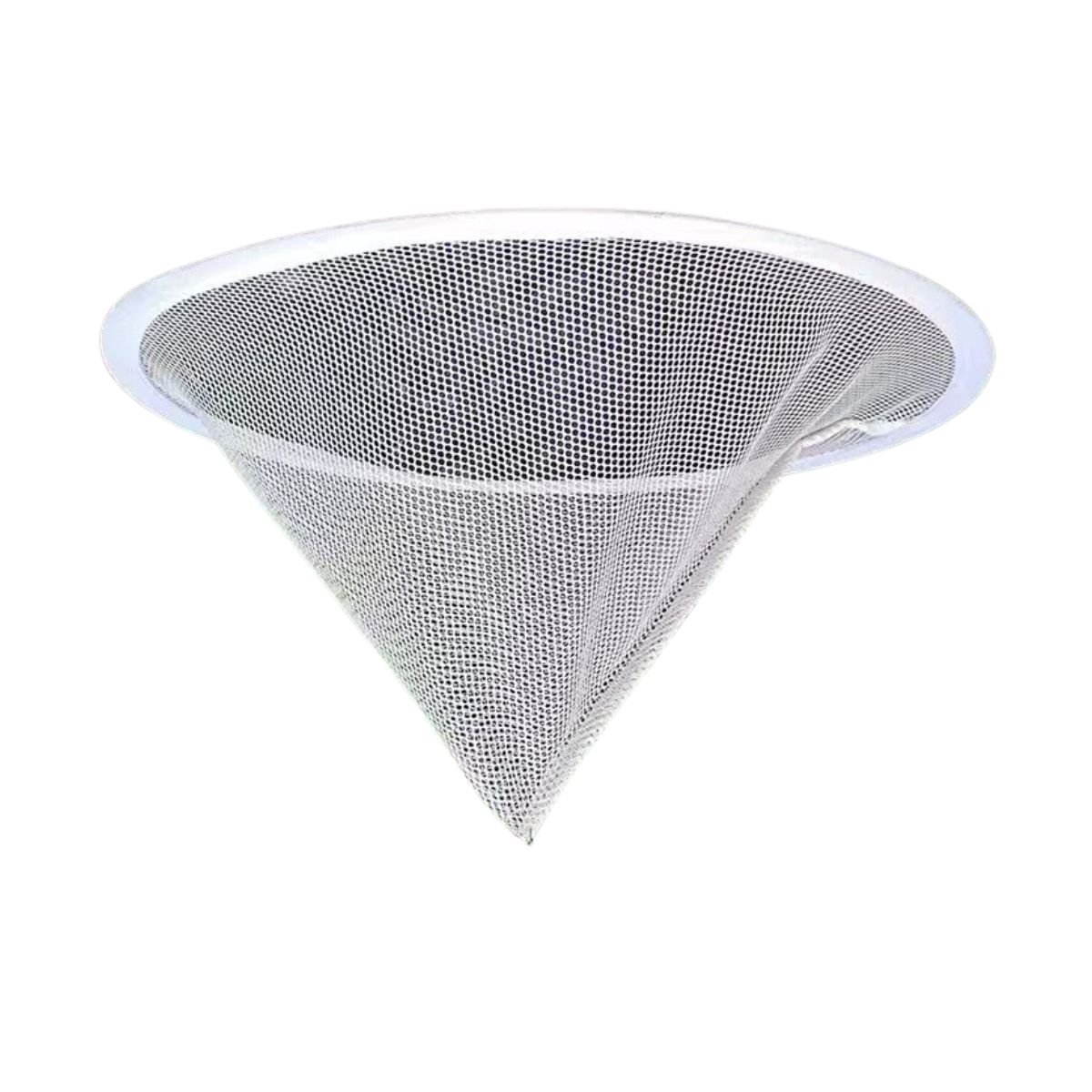 Honey strainer 10-mesh cone for first-stage debris removal; food-grade beekeeping filter with rigid rim