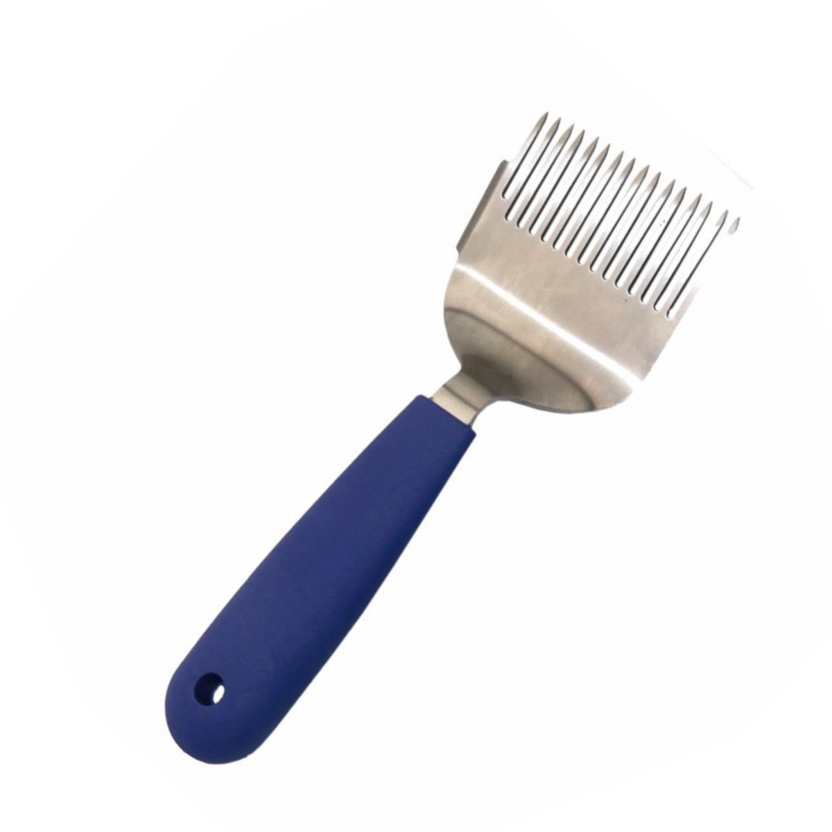 Stainless Steel Uncapping Fork with Blue Handle BBE-UF-03 - Image 2
