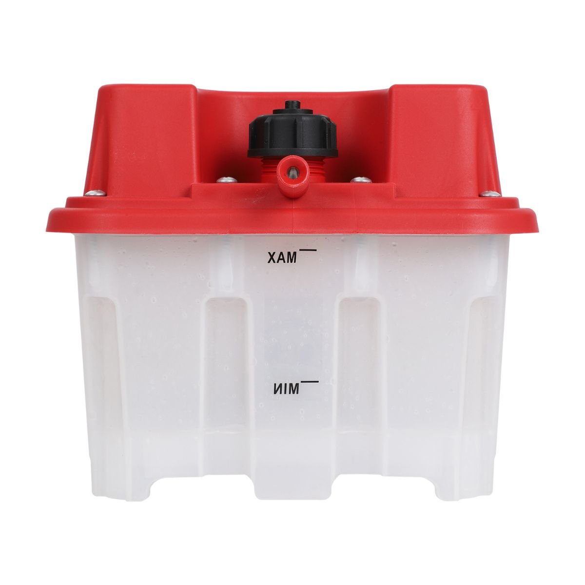 Front view of red 3L Beeswax Steam Generator with MIN/MAX water level marks for safe operation
