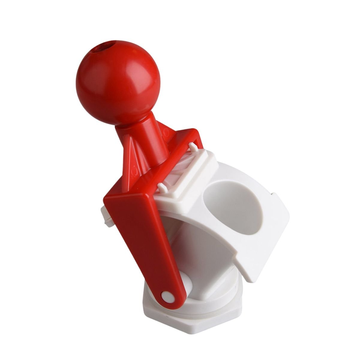 Piston valve honey gate with red handle, ABS plastic, 48 mm, top view