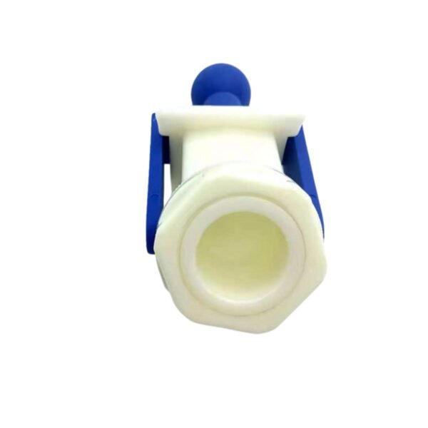 Plastic honey gate outlet port, 48 mm bore for bottling bucket, no-drip design