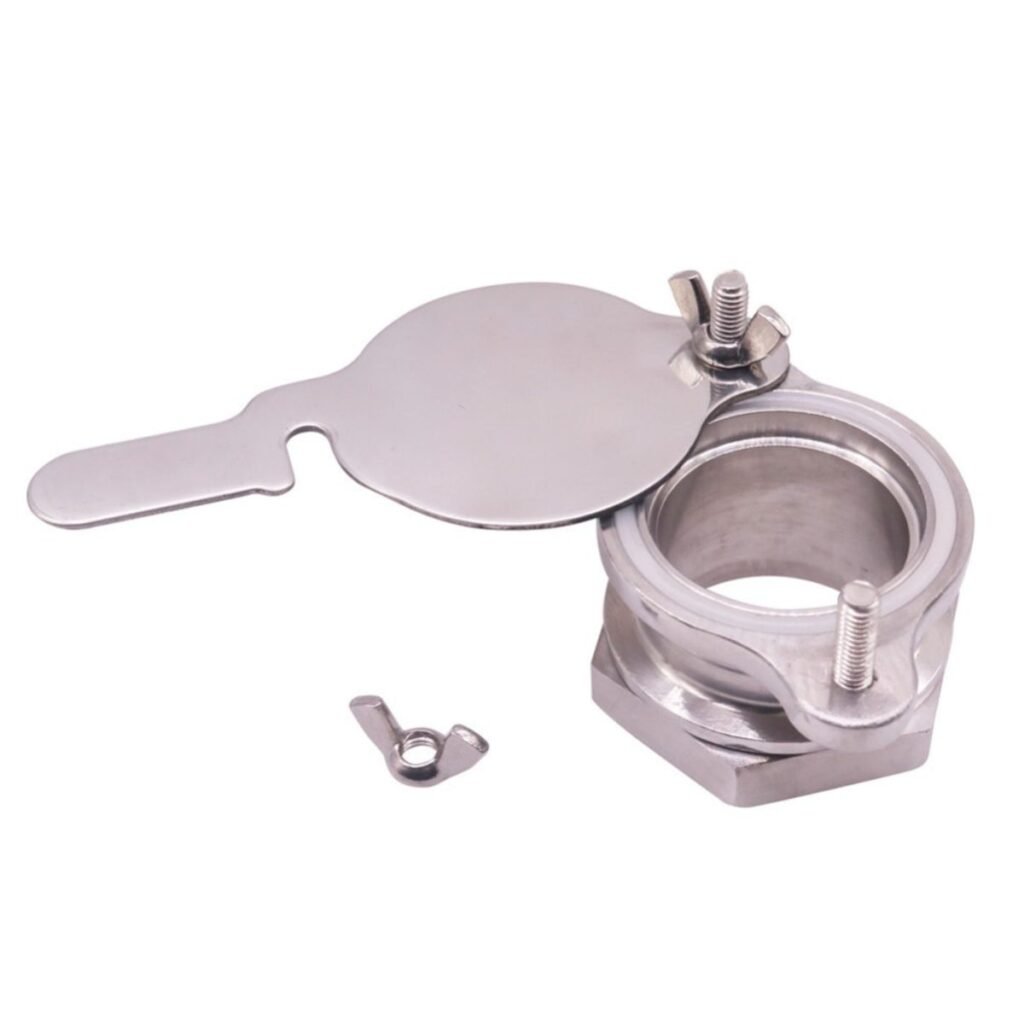 Stainless steel honey gate valve SS304, 48 mm OD for extractors and tanks, BuzzBeeEquip BBE-HGV-2