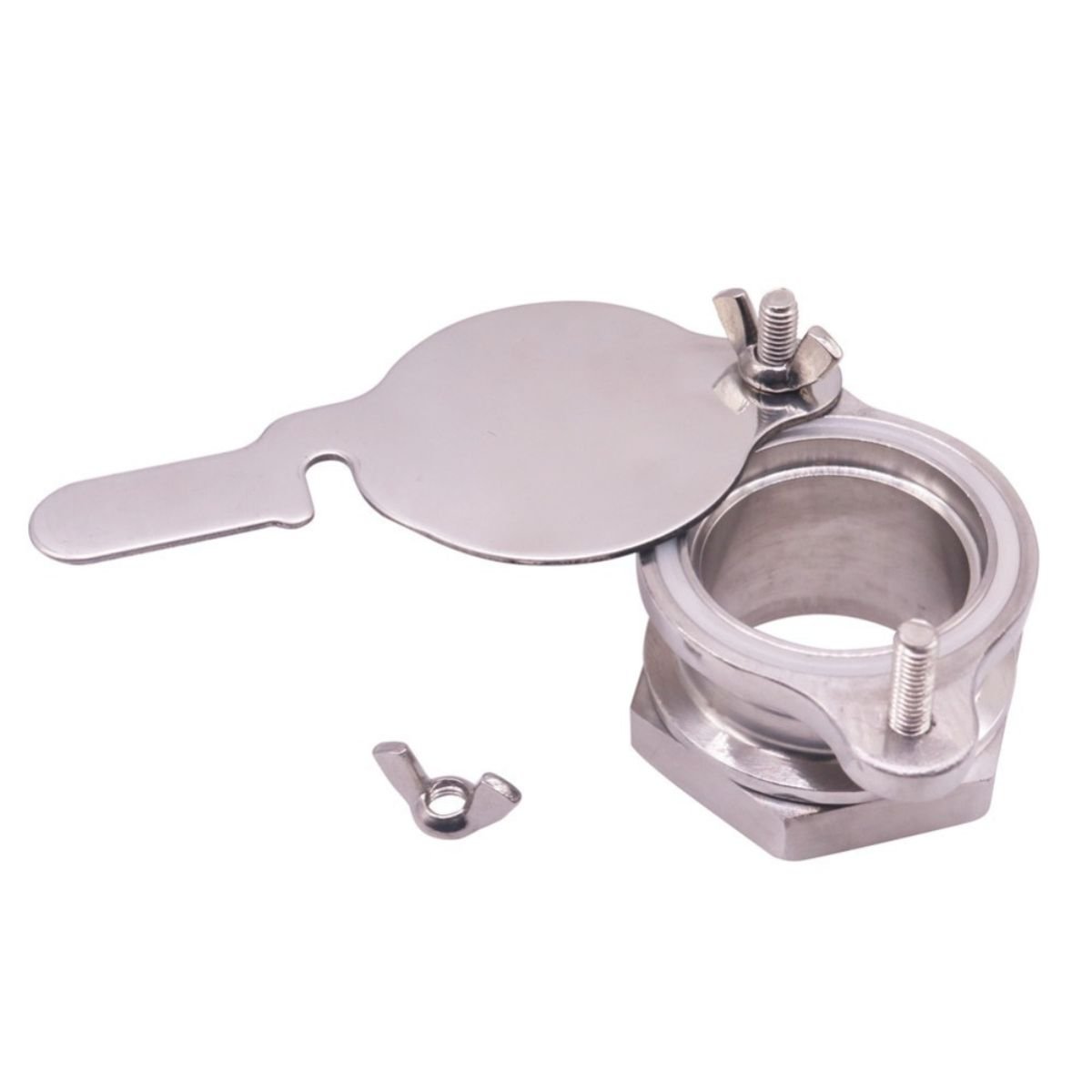 Stainless steel honey gate valve SS304, 48 mm OD for extractors and tanks, BuzzBeeEquip BBE-HGV-2