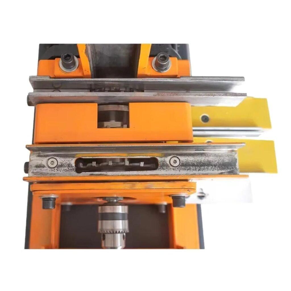 Frame assembly jig for beekeeping showing roller guides for Langstroth and Dadant frames